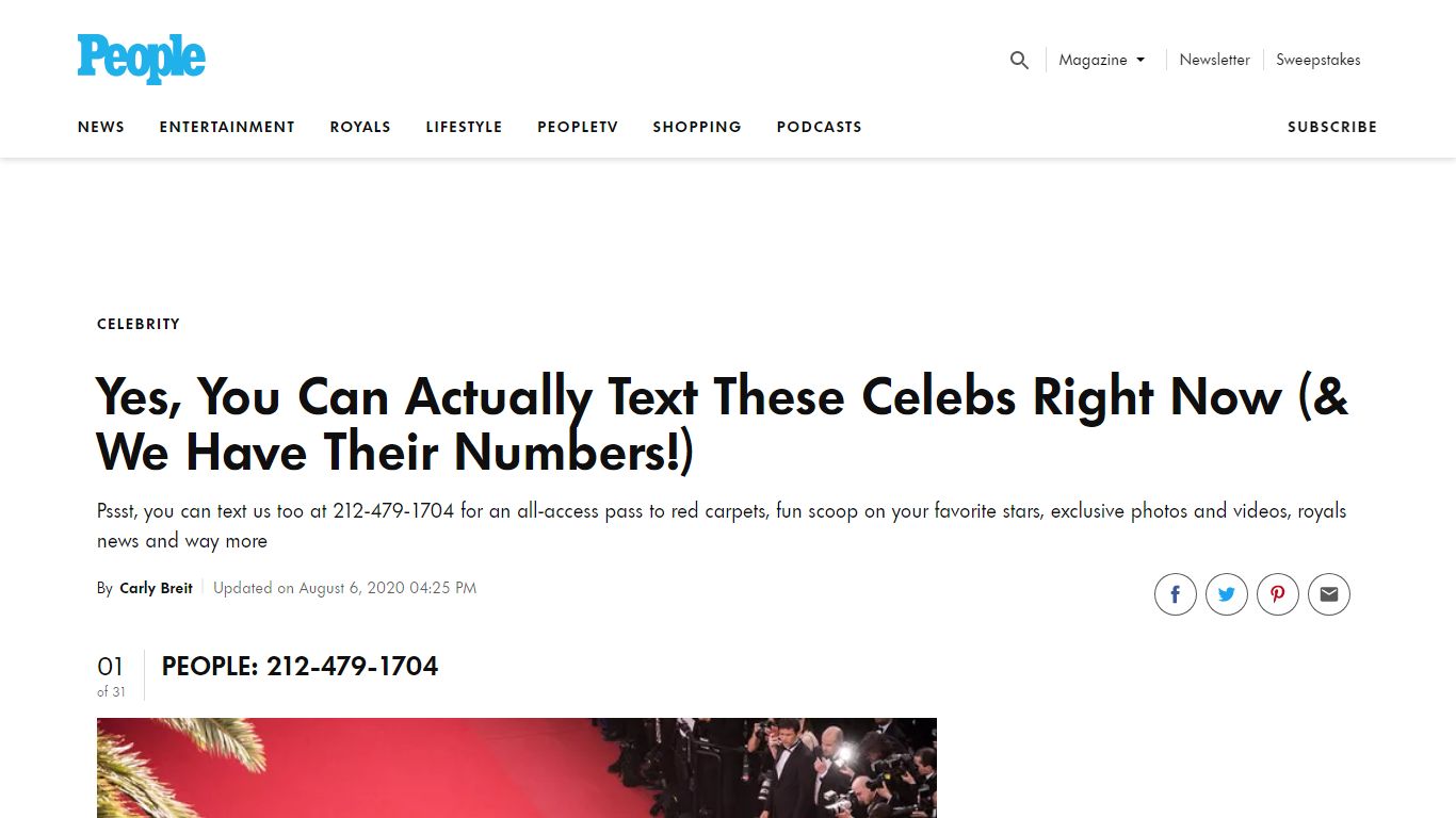 Celebrity Phone Numbers: How to Text Celebrities - PEOPLE.com